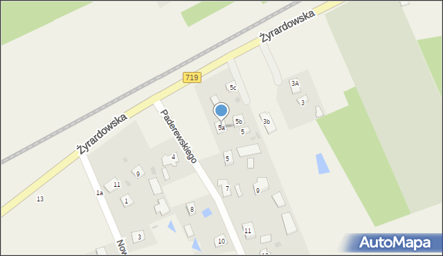 Jaktorów-Kolonia, Żyrardowska, 5a, mapa Jaktorów-Kolonia