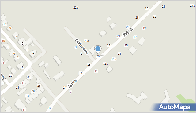 Kalisz, Żytnia, 20, mapa Kalisza