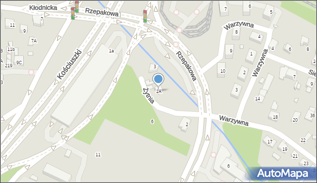 Katowice, Żytnia, 1A, mapa Katowic