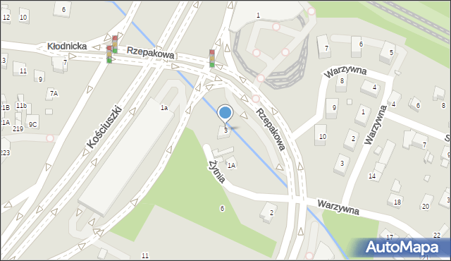 Katowice, Żytnia, 3, mapa Katowic