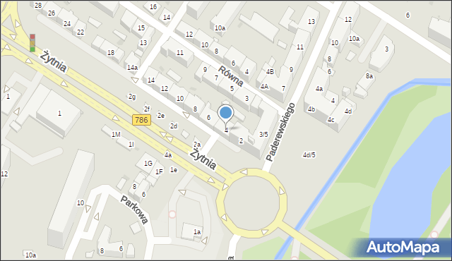 Kielce, Żytnia, 4, mapa Kielc