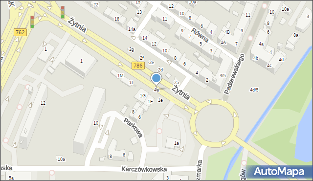 Kielce, Żytnia, 4a, mapa Kielc