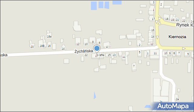 Kiernozia, Żychlińska, 17, mapa Kiernozia