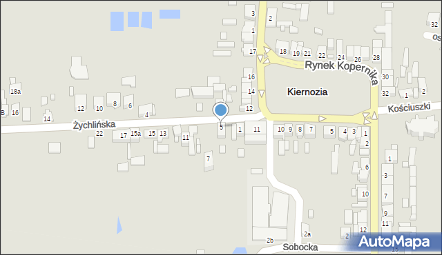 Kiernozia, Żychlińska, 5, mapa Kiernozia