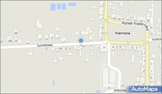 Kiernozia, Żychlińska, 9, mapa Kiernozia