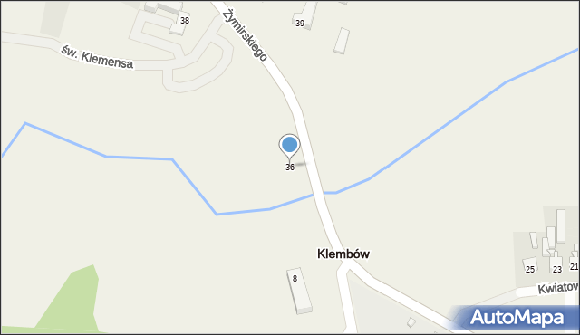 Klembów, Żymirskiego Franciszka, gen., 36, mapa Klembów