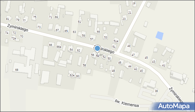 Klembów, Żymirskiego Franciszka, gen., 54, mapa Klembów