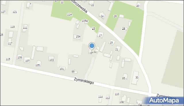 Klembów, Żymirskiego Franciszka, gen., 97, mapa Klembów