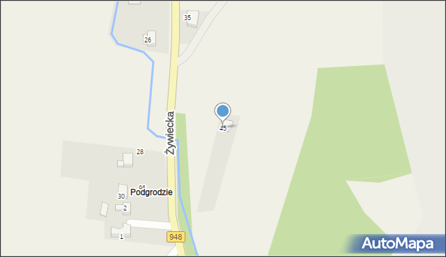 Kobiernice, Żywiecka, 45, mapa Kobiernice