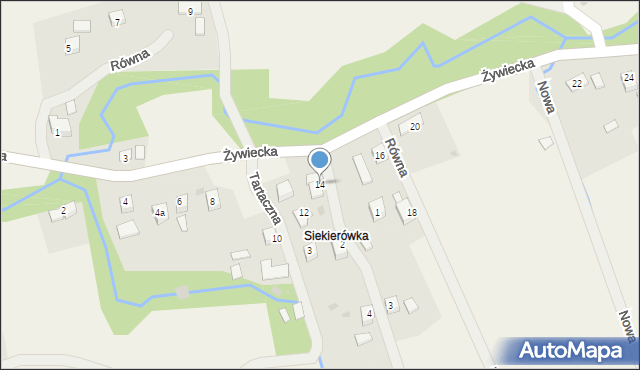 Kocoń, Żywiecka, 14, mapa Kocoń