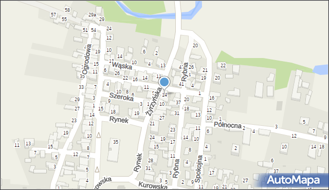 Końskowola, Żyrzyńska, 14, mapa Końskowola