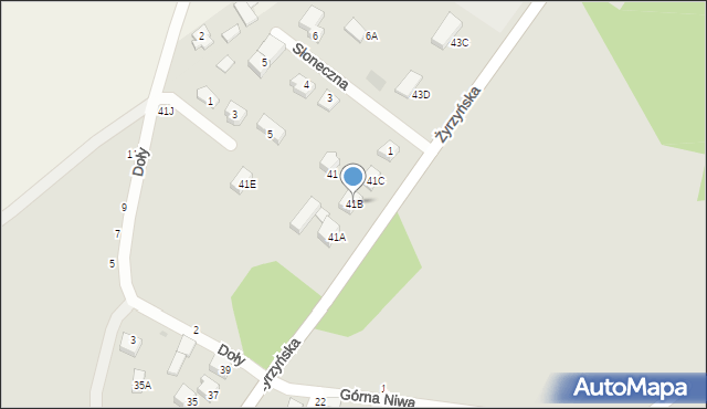 Końskowola, Żyrzyńska, 41B, mapa Końskowola