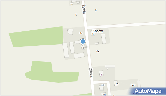 Kosów, Żytnia, 3, mapa Kosów