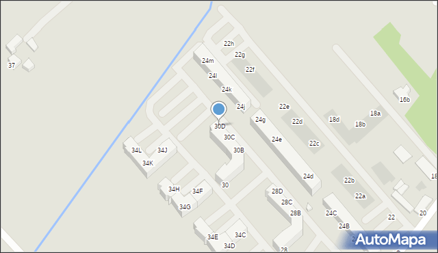 Koszalin, Żytnia, 30D, mapa Koszalina