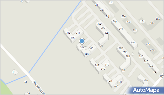 Koszalin, Żytnia, 34H, mapa Koszalina