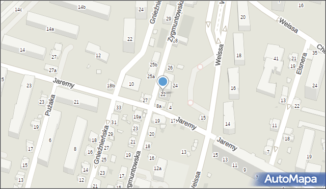 Kraków, Zygmuntowska, 22, mapa Krakowa