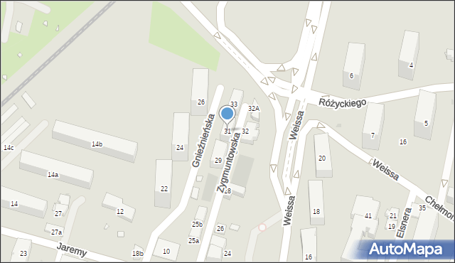 Kraków, Zygmuntowska, 31, mapa Krakowa