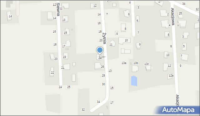 Kruszyn Krajeński, Żytnia, 24, mapa Kruszyn Krajeński