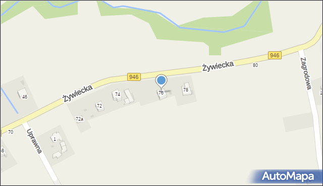 Łękawica, Żywiecka, 76, mapa Łękawica