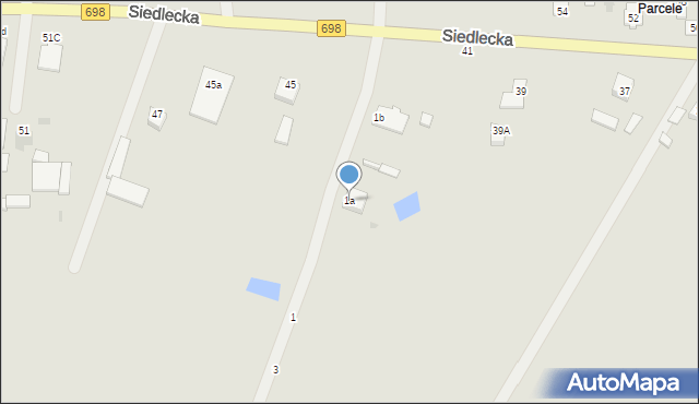 Łosice, Żytnia, 1a, mapa Łosice