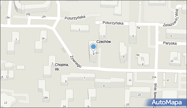 Lublin, Żywnego Wojciecha, 4, mapa Lublina