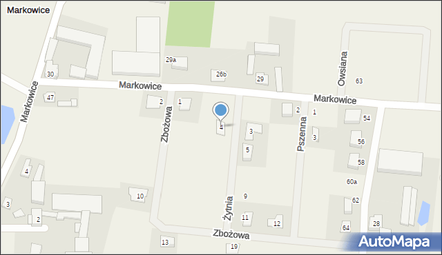 Markowice, Żytnia, 4, mapa Markowice