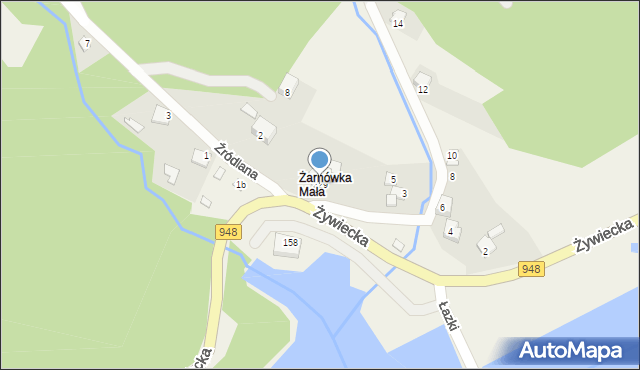 Międzybrodzie Bialskie, Żywiecka, 229, mapa Międzybrodzie Bialskie