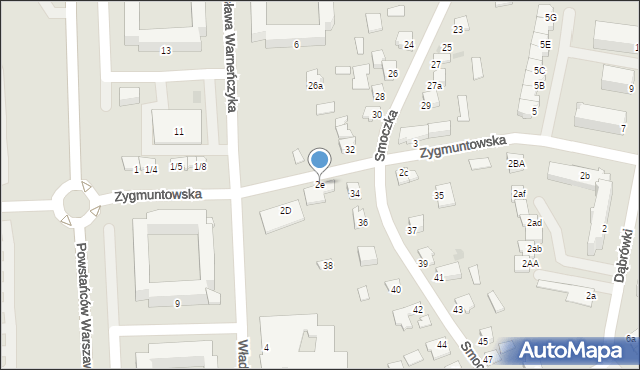 Mielec, Zygmuntowska, 2e, mapa Mielca