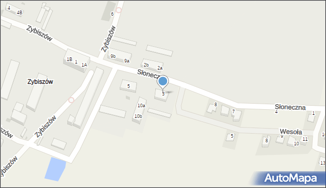 Mokronos Górny, Zybiszów, 3, mapa Mokronos Górny