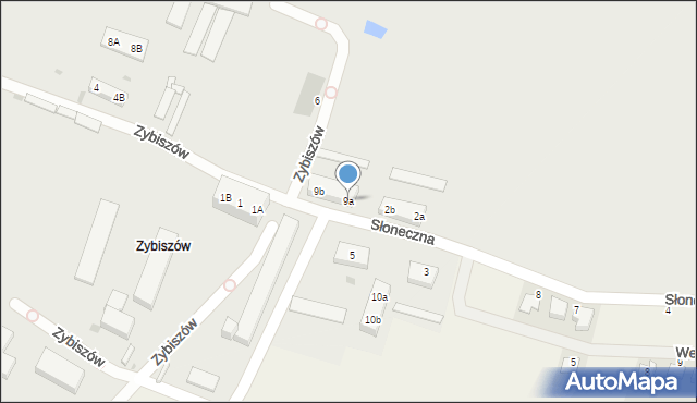 Mokronos Górny, Zybiszów, 9a, mapa Mokronos Górny