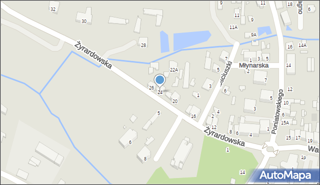 Mszczonów, Żyrardowska, 24, mapa Mszczonów