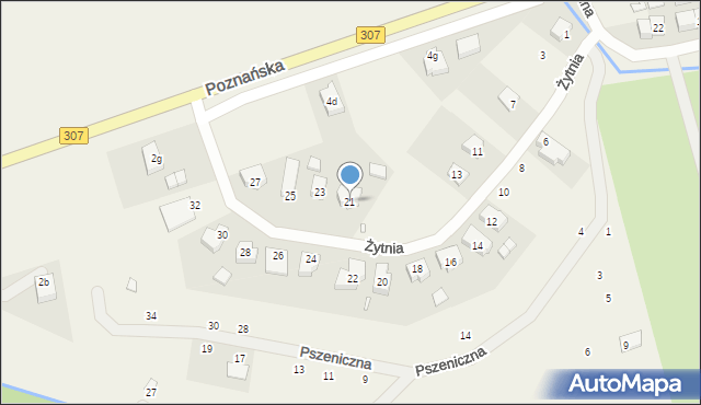 Niepruszewo, Żytnia, 21, mapa Niepruszewo