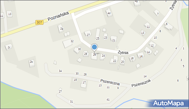 Niepruszewo, Żytnia, 26, mapa Niepruszewo