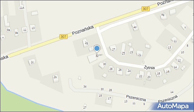 Niepruszewo, Żytnia, 32, mapa Niepruszewo