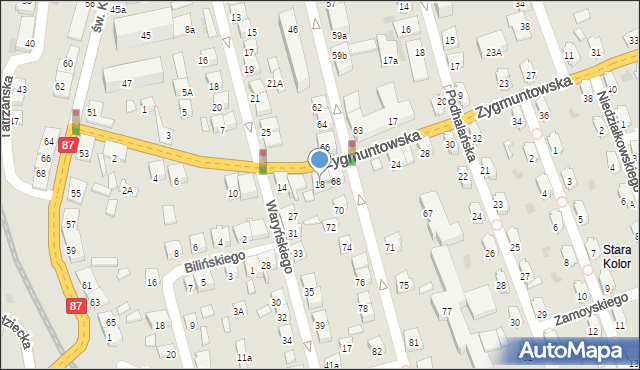 Nowy Sącz, Zygmuntowska, 18, mapa Nowego Sącza