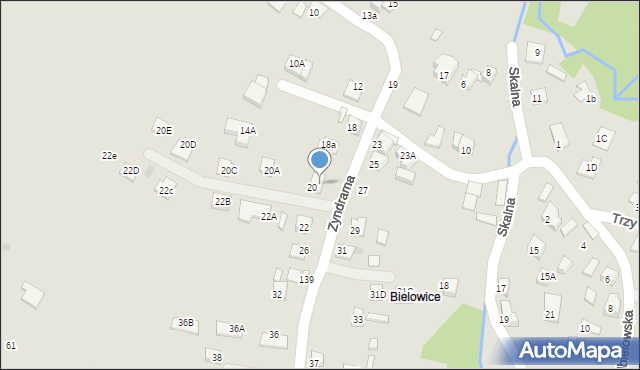 Nowy Sącz, Zyndrama, 20A, mapa Nowego Sącza