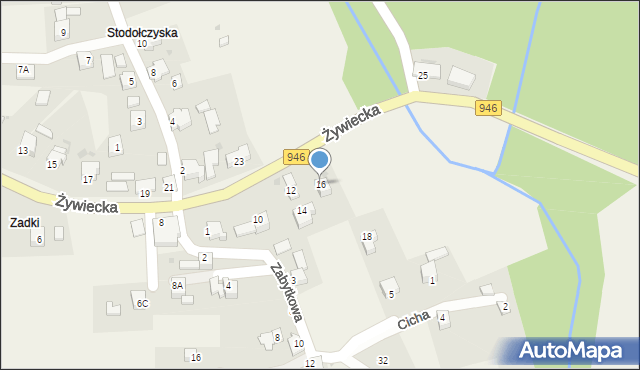 Okrajnik, Żywiecka, 16, mapa Okrajnik