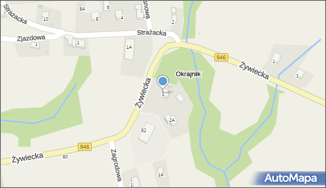 Okrajnik, Żywiecka, 2, mapa Okrajnik