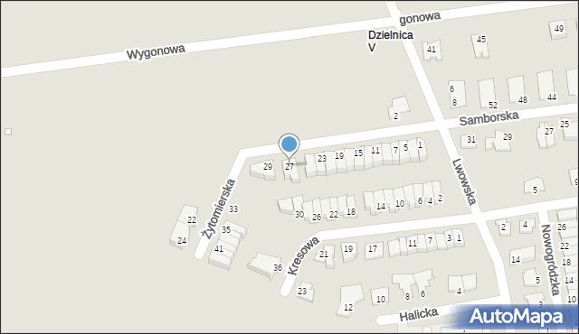 Opole, Żytomierska, 27, mapa Opola