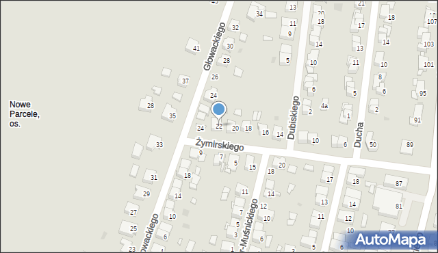 Ostrów Wielkopolski, Żymirskiego Franciszka, gen., 22, mapa Ostrów Wielkopolski