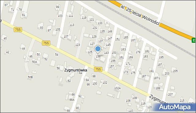 Ostrowiec Świętokrzyski, Zygmuntówka, 139, mapa Ostrowiec Świętokrzyski