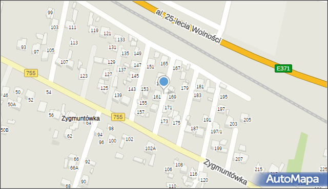 Ostrowiec Świętokrzyski, Zygmuntówka, 161a, mapa Ostrowiec Świętokrzyski