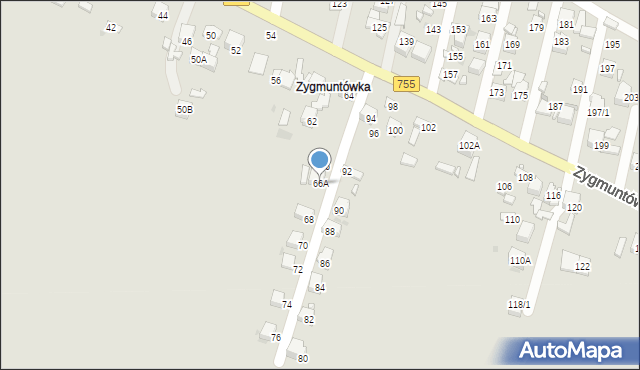 Ostrowiec Świętokrzyski, Zygmuntówka, 66A, mapa Ostrowiec Świętokrzyski