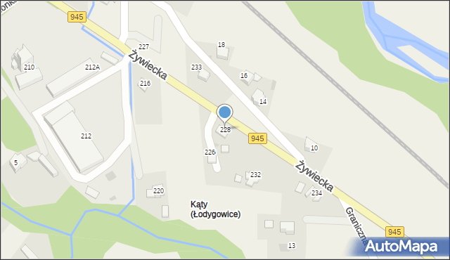 Pietrzykowice, Żywiecka, 228, mapa Pietrzykowice