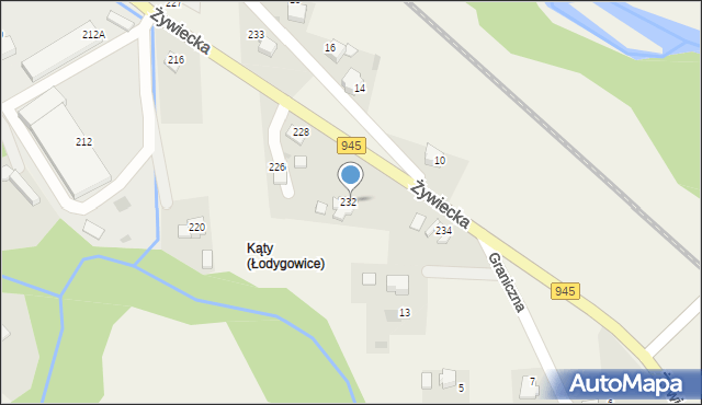 Pietrzykowice, Żywiecka, 232, mapa Pietrzykowice