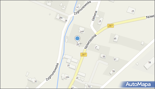 Podbrzezie Dolne, Zygmuntowska, 14, mapa Podbrzezie Dolne