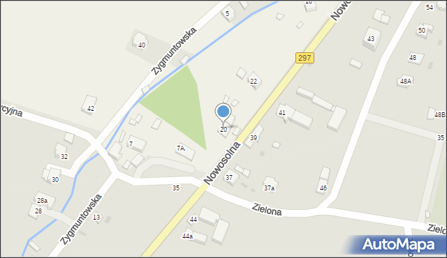 Podbrzezie Dolne, Zygmuntowska, 20, mapa Podbrzezie Dolne