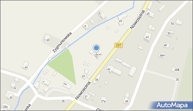 Podbrzezie Dolne, Zygmuntowska, 22, mapa Podbrzezie Dolne