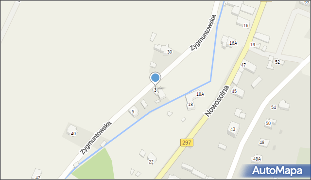 Podbrzezie Dolne, Zygmuntowska, 3, mapa Podbrzezie Dolne