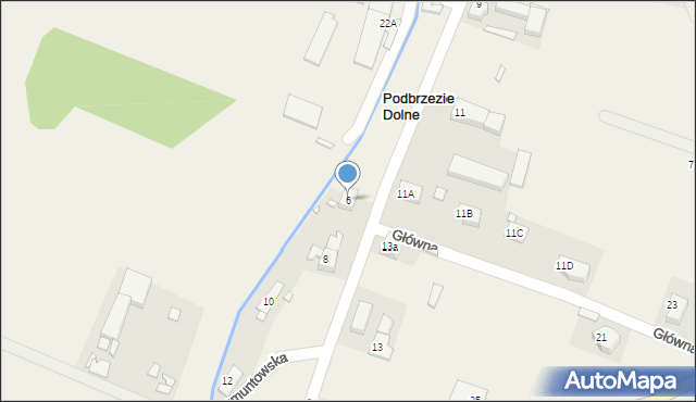 Podbrzezie Dolne, Zygmuntowska, 6, mapa Podbrzezie Dolne